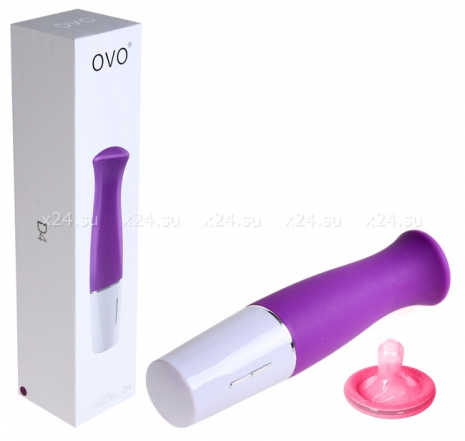 Силиконовый вибратор OVO для точки G (7 режимов) фиолетовый с белым