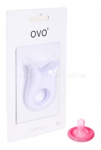 Белое эрекционное кольцо OVO с вибрацией