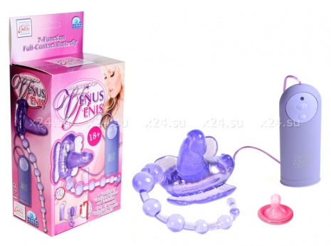 Клиторальная бабочка с двойным стимулятором Venus Penis (7 режимов)