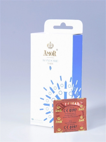 Супертонкие* презервативы AMOR® Thin 15 шт.