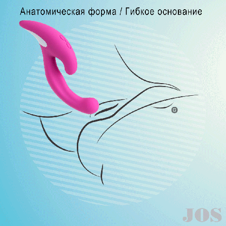 Эргономичный перезаряжаемый вибратор для двойной стимуляции JOS JAVI (7 режимов вибрации)