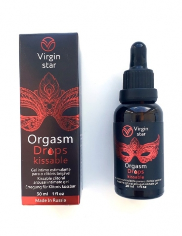 Возбуждающий гель для клитора Virgin Star Orgasm Drops Kissable с разогревающим эффектом (Поцелуй оргазма) 30 мл