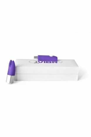 Фиолетовый клиторальный вибромассажёр Qvibry Q2 (7 режимов вибрации)